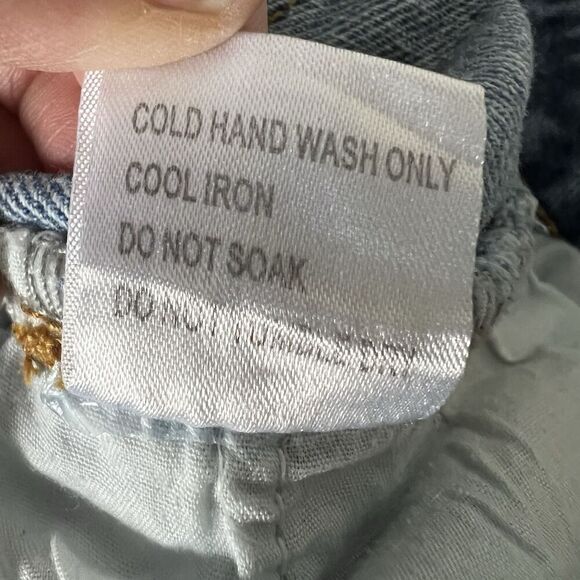 Princess Polly xx Jean Cut Off Shorts Womens 6 Distressed Daisy Duke High Waist - Picture 6 of 9